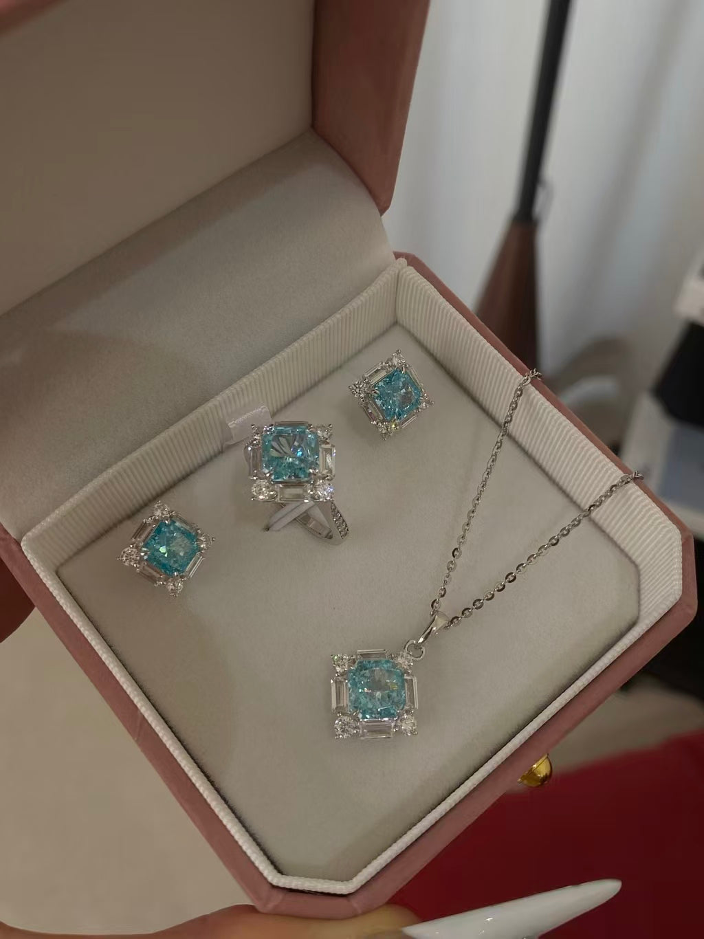 Paraiba Blue Zircon Stud Earrings | S925 Silver