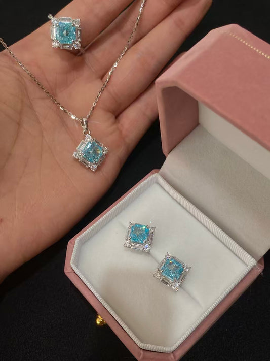 Paraiba Blue Zircon Ring | S925 Silver