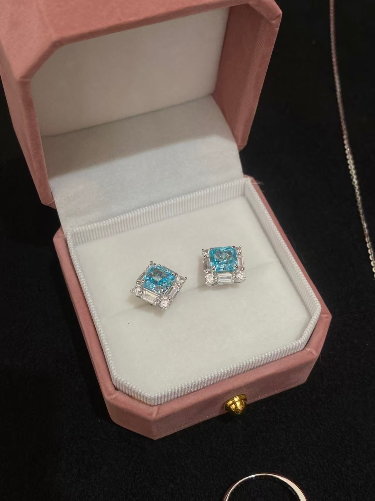 Paraiba Blue Zircon Stud Earrings | S925 Silver